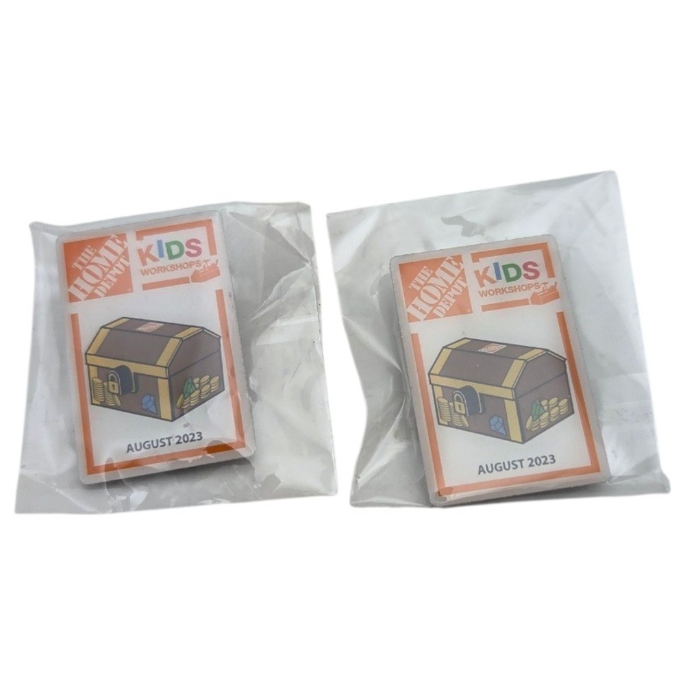2 Pins Treasure Box Home Depot Kids‎ Workshops August 2023 Collectible Pin New